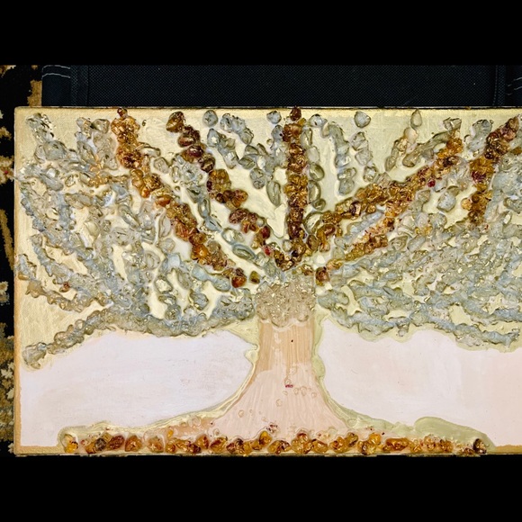 Tree of life glass stones resin art 11/17 inches - Picture 3 of 12